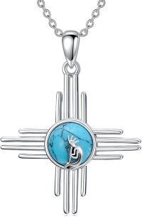 wholesale 925 Sterling Silver Turquoise Kokopelli Pendant Necklace Southwest Style Gifts for Him Her-02-Turquoise Kokopelli