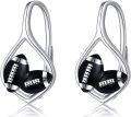 wholesale 925 Sterling Silver Football Heart-Shaped Stud Earrings for Women Girls Gifts Jewelry Accessories 4cm Long-0-0