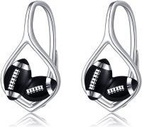 wholesale 925 Sterling Silver Football Heart-Shaped Stud Earrings for Women Girls Gifts Jewelry Accessories 4cm Long-Football-Football