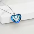 TOUPOP Sterling Silver Crystal Love Heart Necklace Women's Jewelry Gift-0-4