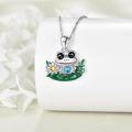 wholesale Sterling Silver April Birthstone Axolotl Heart Necklace for Women-0-3