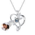 wholesale 925 Sterling Silver Heart Pendant With Engraved Love And Crystal Bee-0-0