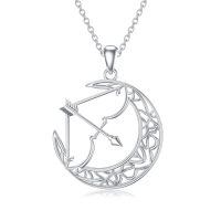 wholesale 925 Sterling Silver Crescent Moon Necklace-01-Bow Arrow Necklace