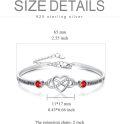 wholesale Sterling Silver Adjustable Infinity Heart Bangle for Women-0-14