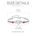 wholesale 925 Sterling Silver Forever My Daughter Heart Bangle With Pink Stones-0-14