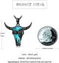wholesale Sterling Silver Turquoise Cow Skull Necklace Western Cowgirl Jewelry-0-9