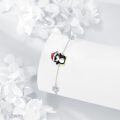 wholesale 925 Sterling Silver Cute Penguin With Santa Hat And Snowflake Charm Bracelet-0-1