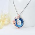 TOUPOP Sterling Silver Blue Crystal S Initial Butterfly Rose Necklace-0-5