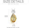 wholesale TOUPOP Necklace For Women Sterling Silver Pendant Necklace With Crystal Birthday Christmas Jewelry For Women Her (yellow Teardrop Crystal) -0-4