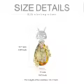 TOUPOP Sterling Silver Yellow Teardrop Crystal Pendant Necklace-0-4