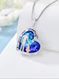 TOUPOP 925 Sterling Silver & Crystal Daughter Heart Pendant Necklace Gift-0-4