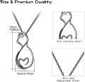 wholesale 925 Sterling Silver Heart-Shaped Cat Pendant Necklace - Cute Gift for Women & Girls-0-4