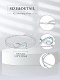 wholesale 925 Sterling Silver Heart Love Infinity Charm Adjustable Chain Ankle Bracelet-0-4
