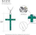 wholesale 925 Sterling Silver Cross with Green Stone and Black Onyx Religious Jewelry for Women Men-0-3