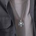 wholesale 925 Sterling Silver & Black Enamel Gothic Skull Memento Mori Pendant Necklace for Men/Women-0-3