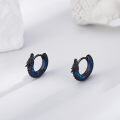 wholesale 925 Sterling Silver Blue Fire Opal Viking Celtic Dragon Huggie Hoop Earrings-0-2