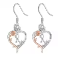TOUPOP Sterling Silver Rose Heart Butterfly Initial R Dangle Earrings-0-0