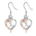 TOUPOP Sterling Silver Rose Heart Butterfly Initial R Dangle Earrings-0-0