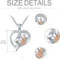wholesale 925 Sterling Silver Rabbit Heart Flower Pendant Necklace - Cute  for Women-0-4