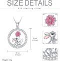 wholesale 925 Sterling Silver Bunny Flower Pendant Necklace for Women Gifts-0-4