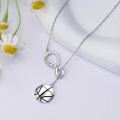 wholesale 925 Sterling Silver Basketball Infinity Sport Lariat Necklace Gift for Women-0-2