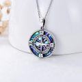 wholesale 925 Sterling Silver Abalone Shell Compass Pendant Necklace  for Women-0-1