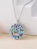 TOUPOP Sterling Silver Crystal Family Tree Necklace For Women-0-4