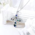 wholesale 925 Sterling Silver Abalone Shell Trinity Knot Pendant Necklace for Women Men Irish Celtic s 45cm Chain Length-0-2