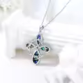 wholesale 925 Sterling Silver Abalone Shell Trinity Knot Pendant Necklace Wholesale for Women Men Irish Celtic s 45cm Chain Length-0-2