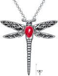 wholesale Sterling Silver Stone Dragonfly Urn Necklace for Ashes w Filling Tool-0-41