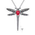 wholesale 925 Sterling Silver Dragonfly Urn Pendant Necklace Turquoise Stone Oxidized Memorial Jewelry-0-41