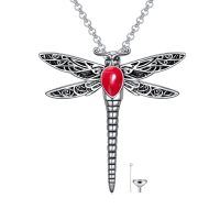 wholesale 925 Sterling Silver Dragonfly Pendant Necklace Wholesale With Crystal-Stone-Red Agate