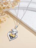 wholesale Sterling Silver Stone Owl Compass Necklace Graduation Gift for Women-0-4