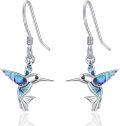 wholesale 925 Sterling Silver Abalone Shell Hummingbird Dangle Earrings for Women-0-0
