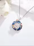 TOUPOP Sterling Silver Crystal 2-5 Sisters Rose Flower Pendant Necklace-0-3