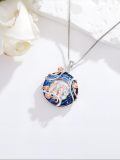 TOUPOP Sterling Silver Crystal 2-5 Sisters Rose Flower Pendant Necklace-0-3
