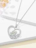 wholesale 925 Sterling Silver Butterfly & Rose Heart Pendant Necklace for Women-0-3
