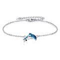 wholesale 925 Sterling Silver Dolphin Pendant Chain Bracelet-0-0