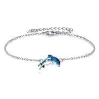 wholesale 925 Sterling Silver Dolphin Pendant Chain Bracelet-Dolphin Bracelet