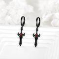 wholesale Black  Red Crystal Sword Drop Dangle Earrings Norse Viking s for Women Men 3D Design Gothic Style Accessories-0-2