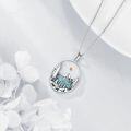 wholesale 925 Sterling Silver Turquoise Stone Mountain Pendant Necklace for Women Gifts for Nature Lovers-0-3