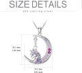 wholesale TOUPOP Unicorns Necklace 14k White Gold Plated Moon Pendant Unicorn Initial Letter I Necklaces Colorful Unicorn Pink Zircon Kids Jewelry Unicorn Birthday Daughter Women -0-2