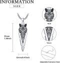 wholesale 925 Sterling Silver Wolf Head Arrowhead Pendant Necklace with Chain for Men Women  45cm Length-0-2
