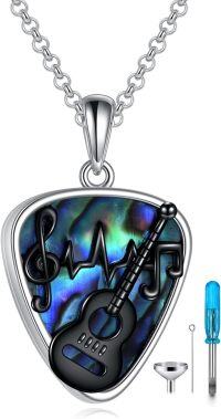 wholesale 925 Sterling Silver Guitar & Music Notes Pendant Necklaces w/ Funnel and Fill Kit - Musical  Set-Abalone Shell