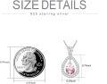 wholesale Sterling Silver Zirconia Birthstone Teardrop Pendant Necklace for Women-0-2