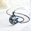 wholesale 925 Sterling Silver Blue Moonstone Celtic Dragonfly Pendant Necklace-0-1
