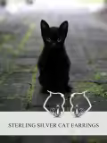 TOUPOP Sterling Silver Black Cat/Frog Hoop Earrings, Gifts for Women-0-2