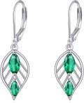 wholesale 925 Sterling Silver & Tarnish-Resistant Leaf Leverback Earrings, 1.35, Elegant Gift for Women, Hypoallergenic, Nickel-Free-0-0