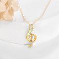 wholesale 14K Gold Opal Treble Clef Music Note Pendant Necklace for Women Girls Christmas Gifts-0-2