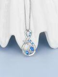 wholesale 925 Sterling Silver Blue Topaz Starfish Sea Turtle Pendant Necklace-0-4